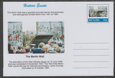 Mayling (Fantasy) Historic Events - Berlin Wall - glossy postal stationery card unused and fine