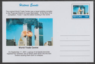 Mayling (Fantasy) Historic Events - World Trade Centre - glossy postal stationery card unused and fine