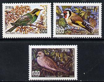 Syria 1989 Birds set of 3 unmounted mint, SG 1722-24