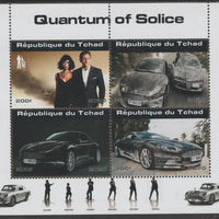 Chad 2020 James Bond - Quantum of Solice perf sheetlet containing 4 values unmounted mint. Note this item is privately produced and is offered purely on its thematic appeal