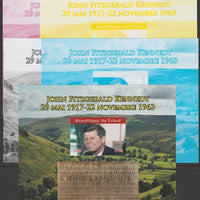 Chad 2020 JFK English Memorial acre - imperf set of 5 progressive sheets comprising the 4 individual colours and completed design unmounted mint. Note this item is privately produced and is offered purely on its thematic appeal