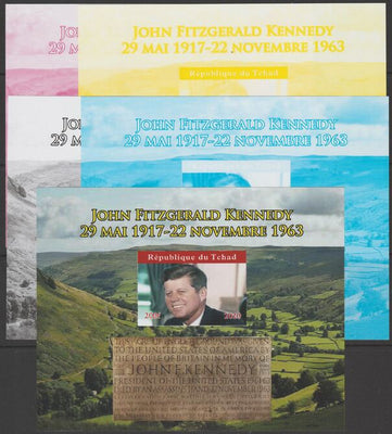 Chad 2020 JFK English Memorial acre - imperf set of 5 progressive sheets comprising the 4 individual colours and completed design unmounted mint. Note this item is privately produced and is offered purely on its thematic appeal