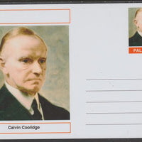 Palatine (Fantasy) Personalities - Calvin Coolidge (30th USA President) postal stationery card unused and fine