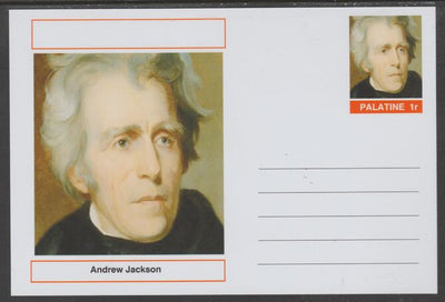 Palatine (Fantasy) Personalities - Andrew Jackson (7th USA President) postal stationery card unused and fine
