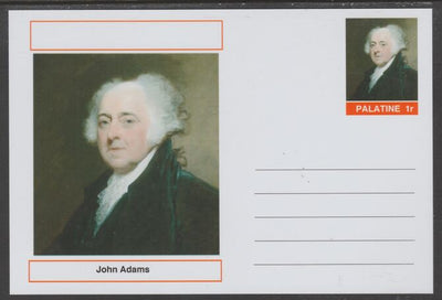 Palatine (Fantasy) Personalities - John Adams (2nd USA President) postal stationery card unused and fine