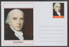 Palatine (Fantasy) Personalities - James Madison (4th USA President) postal stationery card unused and fine