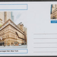 Chartonia (Fantasy) Landmarks - Carnegie Hall, New York postal stationery card unused and fine