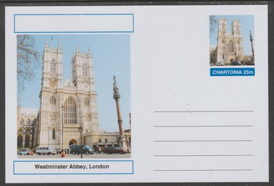 Chartonia (Fantasy) Landmarks - Westminster Abbey, London postal stationery card unused and fine