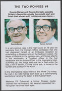 Cinderella - The Two Ronnies #04 Glossy card 150 x 100 mm showing Ronnie B & Ronnie C and 4 of their humorous news items