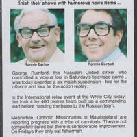 Cinderella - The Two Ronnies #06 Glossy card 150 x 100 mm showing Ronnie B & Ronnie C and 4 of their humorous news items
