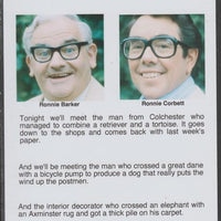 Cinderella - The Two Ronnies #09 Glossy card 150 x 100 mm showing Ronnie B & Ronnie C and 4 of their humorous news items