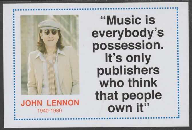 Famous Quotations - John Lennon on 6x4 in (150 x 100 mm) glossy card, unused and fine