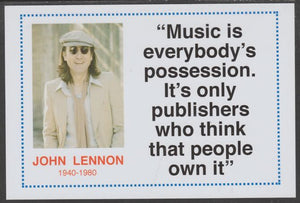 Famous Quotations - John Lennon on 6x4 in (150 x 100 mm) glossy card, unused and fine