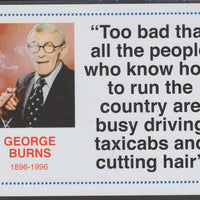 Famous Quotations - George Burns on 6x4 in (150 x 100 mm) glossy card, unused and fine