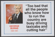 Famous Quotations - George Burns on 6x4 in (150 x 100 mm) glossy card, unused and fine