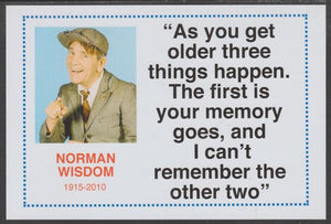 Famous Quotations - Norman Wisdom on 6x4 in (150 x 100 mm) glossy card, unused and fine