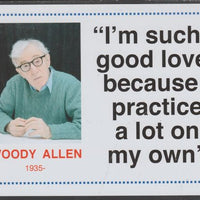 Famous Quotations - Woody Allen on 6x4 in (150 x 100 mm) glossy card, unused and fine
