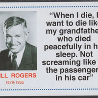 Famous Quotations - Will Rogers on 6x4 in (150 x 100 mm) glossy card, unused and fine