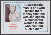 Famous Quotations - Lana Turner on 6x4 in (150 x 100 mm) glossy card, unused and fine