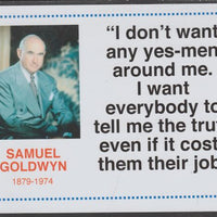 Famous Quotations - Samuel Goldwyn on 6x4 in (150 x 100 mm) glossy card, unused and fine
