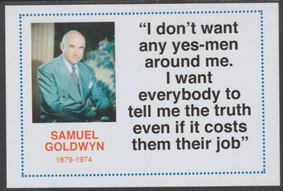 Famous Quotations - Samuel Goldwyn on 6x4 in (150 x 100 mm) glossy card, unused and fine