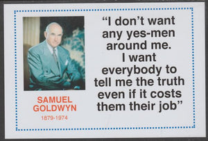 Famous Quotations - Samuel Goldwyn on 6x4 in (150 x 100 mm) glossy card, unused and fine