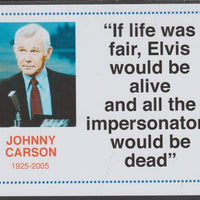 Famous Quotations - Johnny Carson on 6x4 in (150 x 100 mm) glossy card, unused and fine