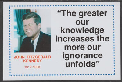 Famous Quotations - John F Kennedy on 6x4 in (150 x 100 mm) glossy card, unused and fine