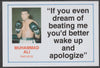 Famous Quotations - Muhammad Ali on 6x4 in (150 x 100 mm) glossy card, unused and fine