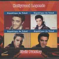 Chad 2020 Hollywood Legends - Elvis Presley perf sheetlet containing 4 values, unmounted mint