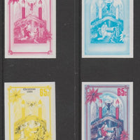 St Lucia 1984 Christmas 65p set of 4 progressive proofs comprising 2 individual colours and 2 two-colour composites (as SG 737) unmounted mint. NOTE - this item has been selected for a special offer with the price significantly reduced