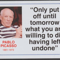 Famous Quotations - Pablo Picasso on 6x4 in (150 x 100 mm) glossy card, unused and fine