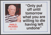 Famous Quotations - Pablo Picasso on 6x4 in (150 x 100 mm) glossy card, unused and fine