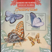 Uganda 2013 Endangered Species - Butterflies perf souvenir sheet,containing 1 value unmounted mint.