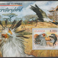 Uganda 2012 Endangered Species - Secretary Bird #1 perf souvenir sheet,containing 1 value unmounted mint.