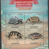 Uganda 2013 Endangered Species - Turtles perf sheetlet containing 4 values unmounted mint.