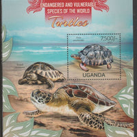 Uganda 2013 Endangered Species - Turtles perf souvenir sheet,containing 1 value unmounted mint.