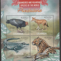 Uganda 2013 Endangered Species - Predators perf sheetlet containing 4 values unmounted mint.