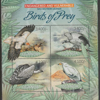 Uganda 2012 Endangered Species - Birds of Prey perf sheetlet containing 4 values unmounted mint.