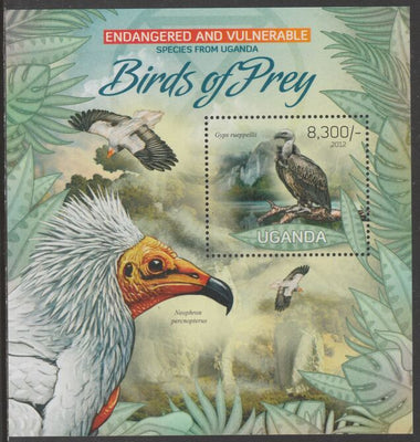 Uganda 2012 Endangered Species - Birds of Prey perf souvenir sheet,containing 1 value unmounted mint.
