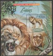 Uganda 2012 Endangered Species - Lions #1 perf souvenir sheet,containing 1 value unmounted mint.