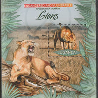 Uganda 2012 Endangered Species - Lions #2 perf souvenir sheet,containing 1 value unmounted mint.