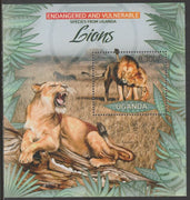 Uganda 2012 Endangered Species - Lions #2 perf souvenir sheet,containing 1 value unmounted mint.
