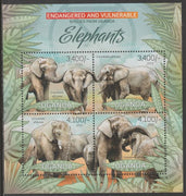 Uganda 2012 Endangered Species - Elephants #1 perf sheetlet containing 4 values unmounted mint.