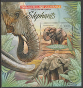 Uganda 2012 Endangered Species - Elephants #1 perf souvenir sheet,containing 1 value unmounted mint.