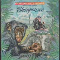 Uganda 2012 Endangered Species - Chimpanzee perf souvenir sheet,containing 1 value unmounted mint.