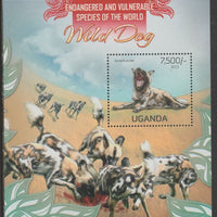 Uganda 2013 Endangered Species - Wild Dogs perf souvenir sheet,containing 1 value unmounted mint.