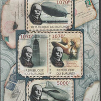 Burundi 2012 75th Anniversary of Hindenburg Disaster perf sheetlet containing 4 values unmounted mint.