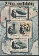 Burundi 2012 75th Anniversary of Hindenburg Disaster perf sheetlet containing 4 values unmounted mint.
