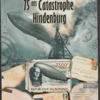 Burundi 2012 75th Anniversary of Hindenburg Disaster perf souvenir sheet,containing 1 value unmounted mint.